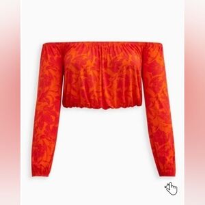 Torrid Super Soft Off-Shoulder Long Sleeve Crop Top